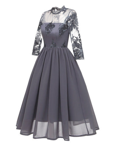 Trendy Vintage Dress Gray