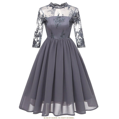 Trendy Vintage Dress Gray