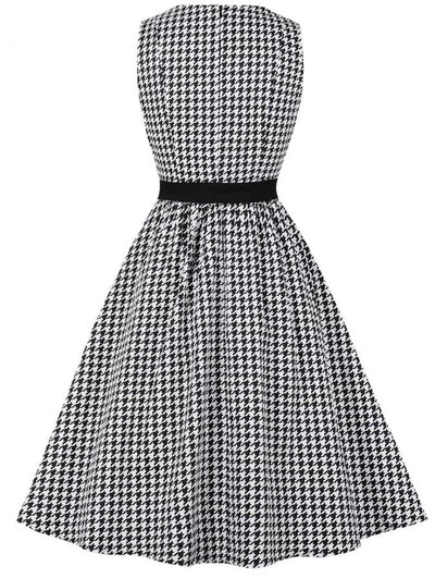 Vintage Black And White Gingham Dress