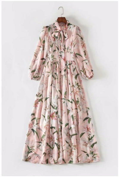 Long Dusty Pink Vintage Dress