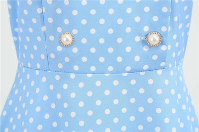 50s Sky Blue Polka Dot Dress