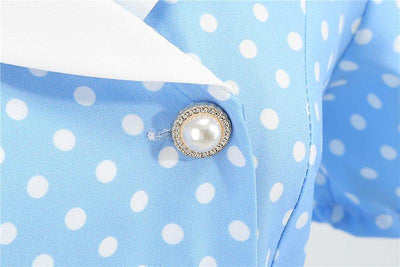 50s Sky Blue Polka Dot Dress