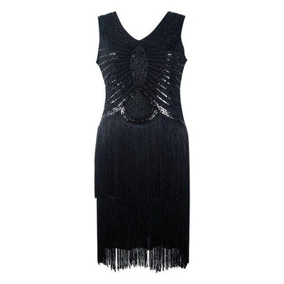 Vintage 1920s Art Deco Dress Black