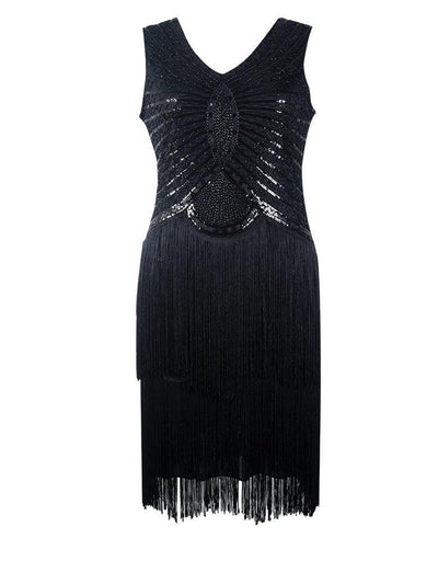 Vintage 1920s Art Deco Dress Black