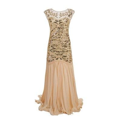 Vintage 1920s Flapper Dress Beige