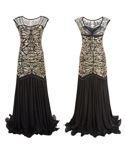 Vintage 1920s Flapper Dress Gold