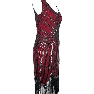 Vintage 1920s Gatsby Dress Burgundy