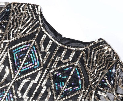 Vintage 1920s Gatsby Long Gold Dress