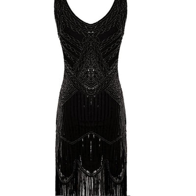 Vintage 1920s Gatsby Dress Black