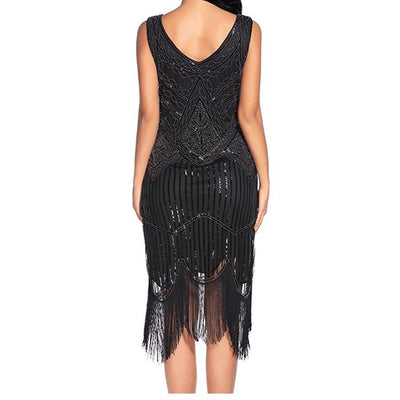 Vintage 1920s Gatsby Dress Black