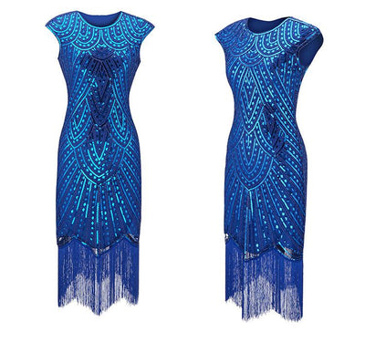 Plus Size Blue 20s Dress