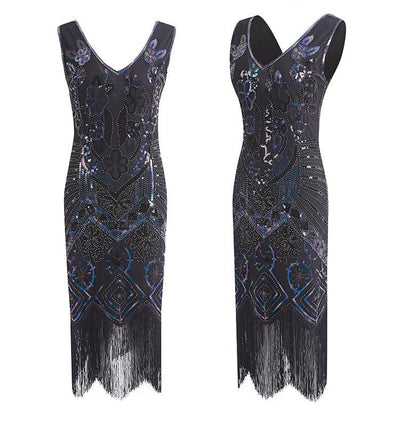 Vintage 1920s Paris Dress Black