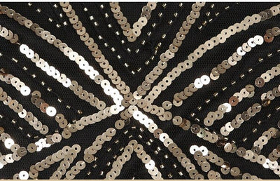 1920s Retro Black Gold Vintage Dress