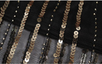 1920s Retro Black Gold Vintage Dress