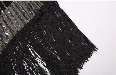 1920s Retro Black Gold Vintage Dress