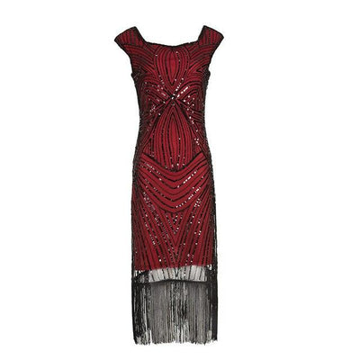 Red Retro 20s Vintage Dress