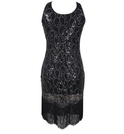 Sexy Black 1920s Vintage Dress