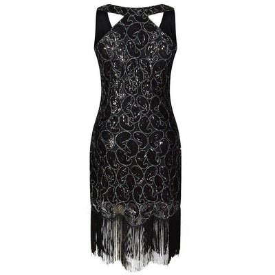 Sexy Black 1920s Vintage Dress