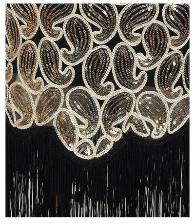 Sexy Black Gold 1920s Vintage Dress