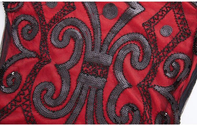 Red Lace 1920s Dress