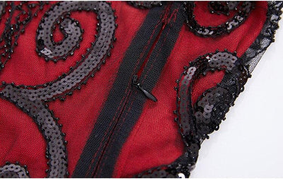 Red Lace 1920s Dress