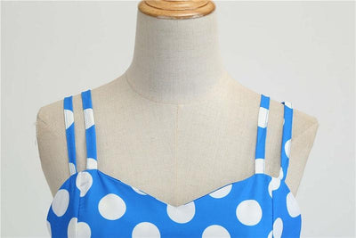 Vintage Blue Polka Dot Rockabilly Dress