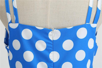Vintage Blue Polka Dot Rockabilly Dress