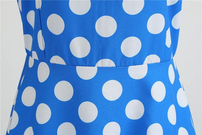 Vintage Blue Polka Dot Rockabilly Dress
