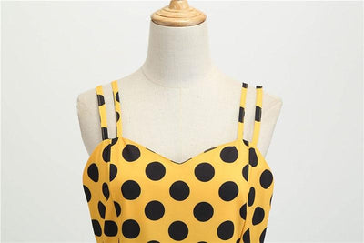 Polka Dot Yellow Rockabilly Vintage Dress