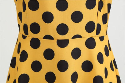 Polka Dot Yellow Rockabilly Vintage Dress