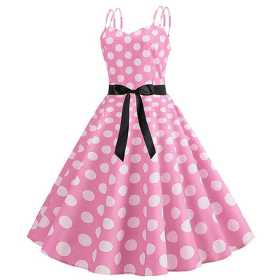 Polka Dot Pink Rockabilly Vintage Dress