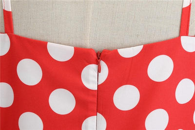 Vintage Red Rockabilly Dress With White Dots