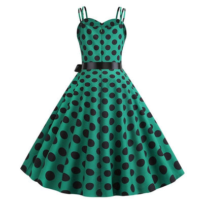 Vintage Rockabilly Dress Green Peas