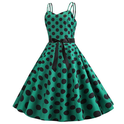 Vintage Rockabilly Dress Green Peas