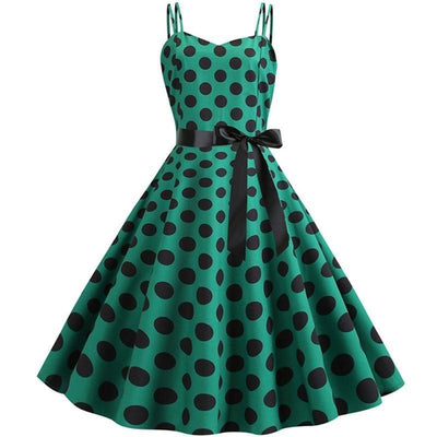 Vintage Rockabilly Dress Green Peas