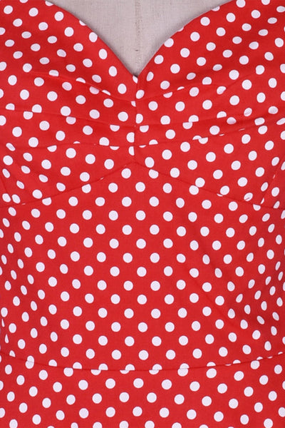 Red Polka Dot 50s Halter Dress