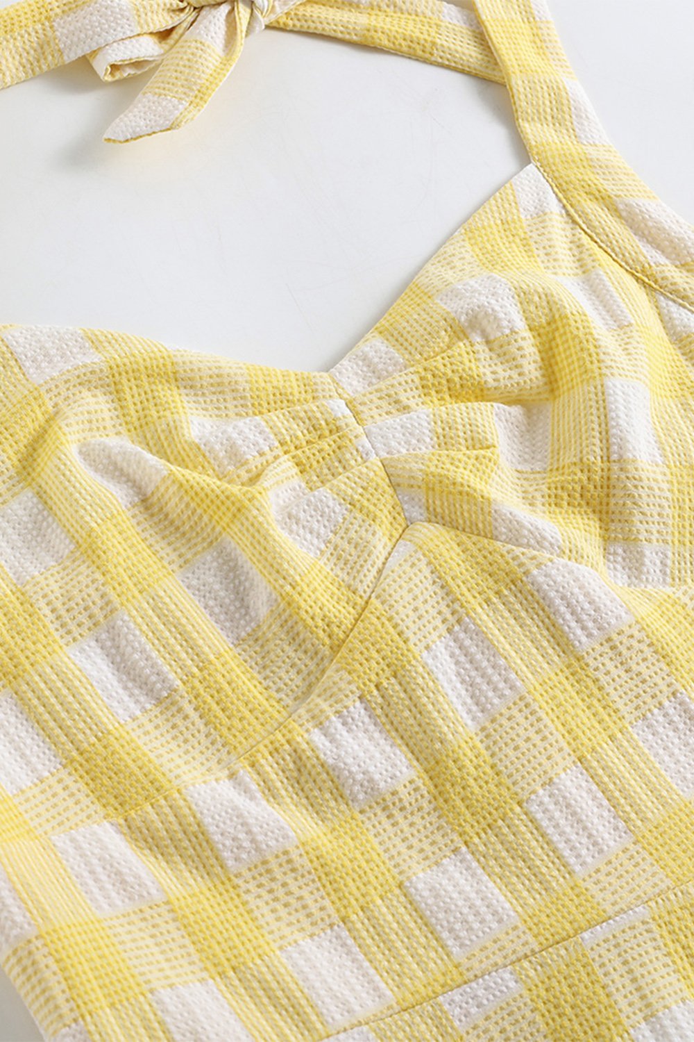 1950s Yellow Plaid Dress
