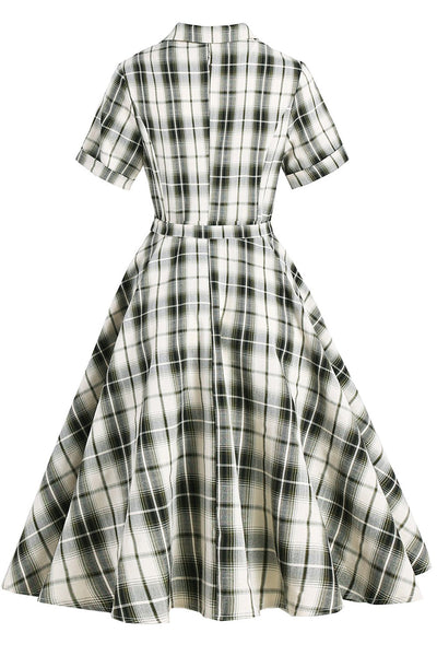 Vintage 50s Plaid Swing Dress