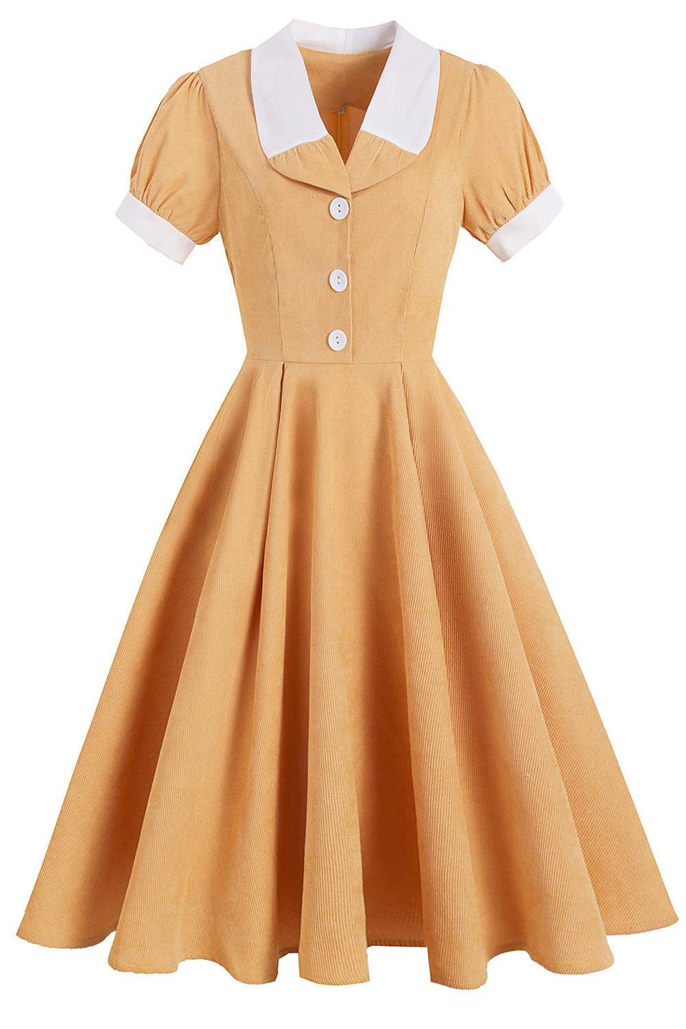 Short Sleeve Vintage Midi Dress