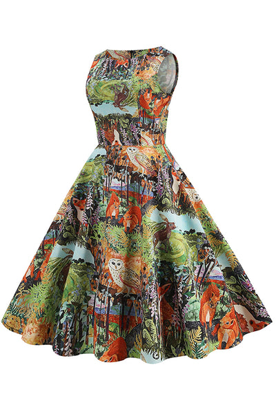 1950s Vintage Floral Dress