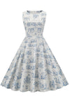 Vintage 1950s Floral Print Dress
