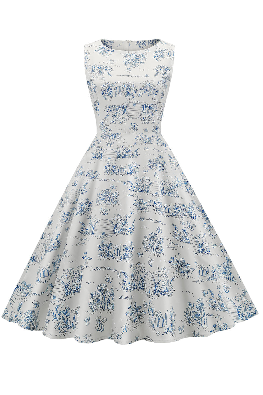 Vintage 1950s Floral Print Dress