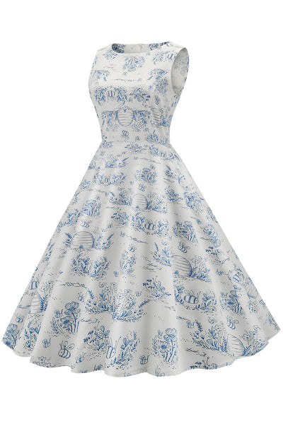 Vintage 1950s Floral Print Dress
