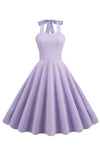 Polka Dot Vintage Dress Purple