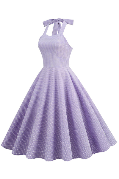 Polka Dot Vintage Dress Purple