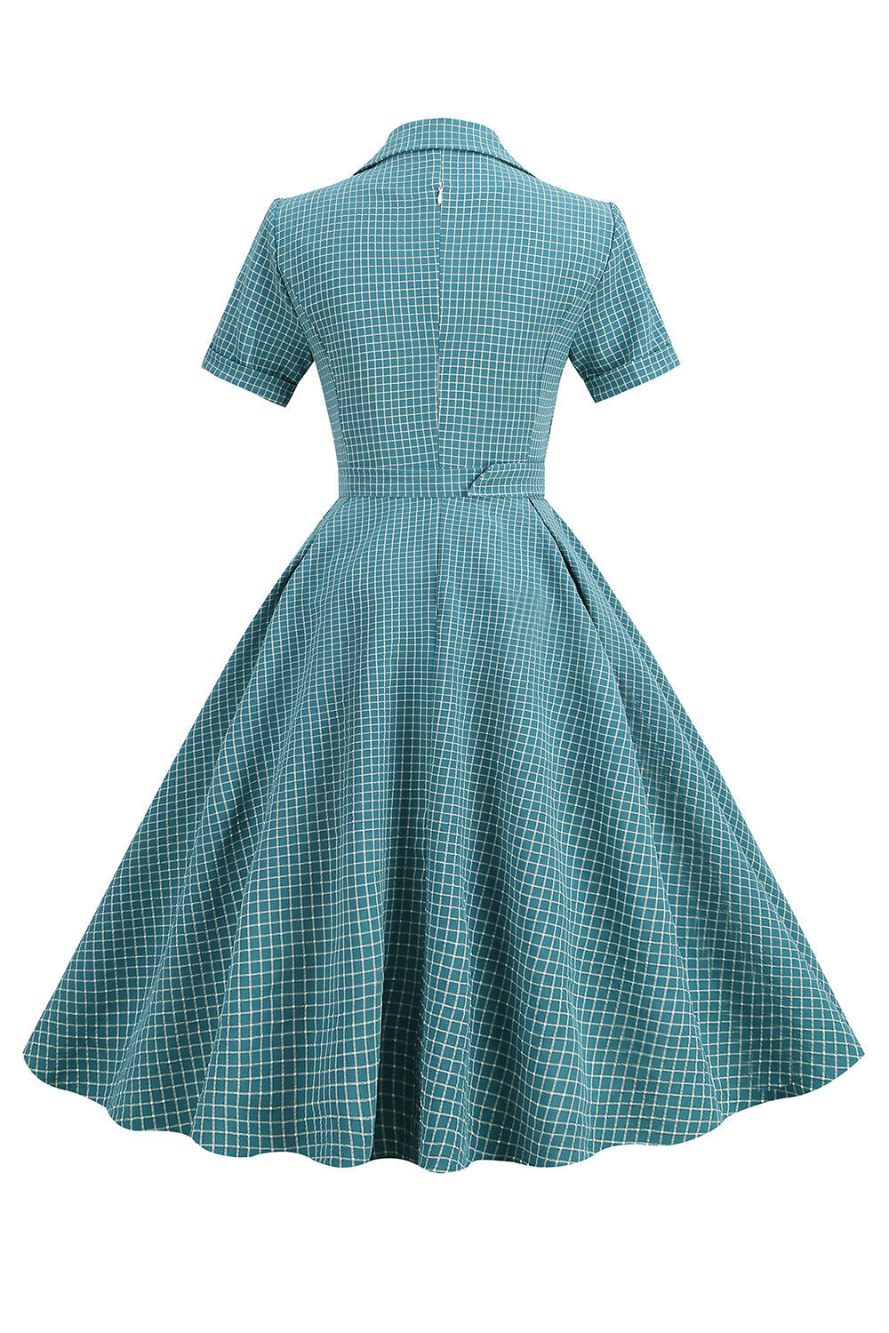 1950s Vintage Belted Plaid Dress