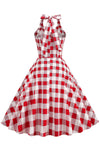 Vintage 1950s Red Plaid Swing Dress