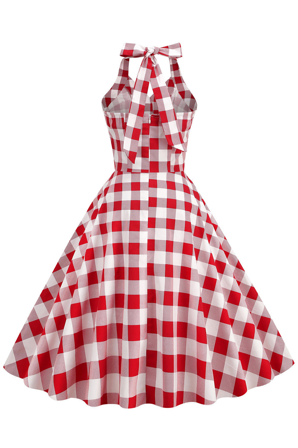 Vintage 1950s Red Plaid Swing Dress