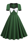 Vintage 1950s Green Dress With Bow