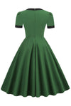 Vintage 1950s Green Dress With Bow